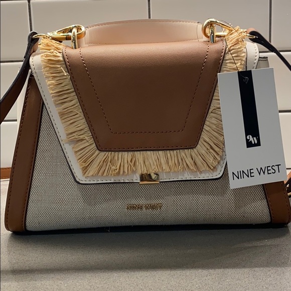 Nine West white/brown crossbody bag